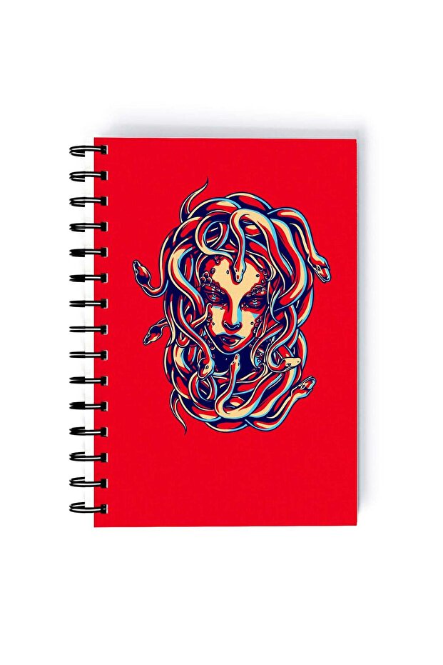 Nocturnal Red Printed Rectangle Spiral A5 Notebook MultiColor