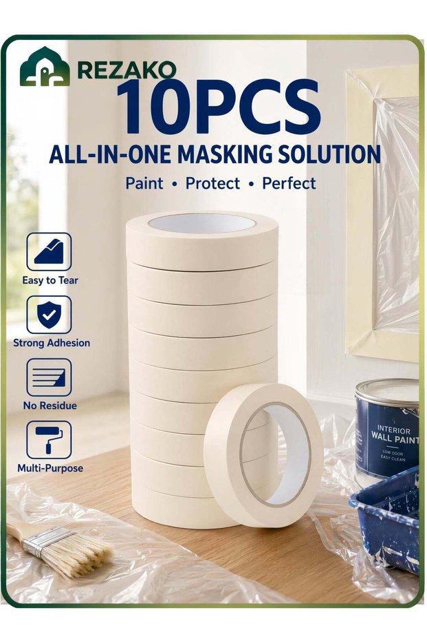 10pcs Masking Tape(10M), Premium Art Tape,Adhesive Tapes,High-quality Tape Roll,Labeling.Has Strong
