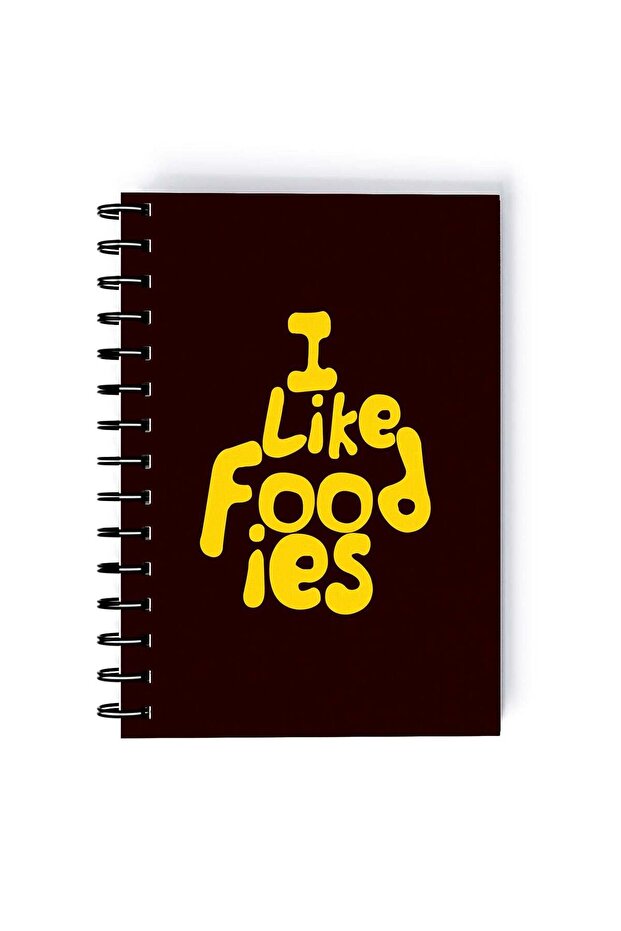 Spiral A5 Notebook Funny Quote I Like Foodies Brown Aesthetics