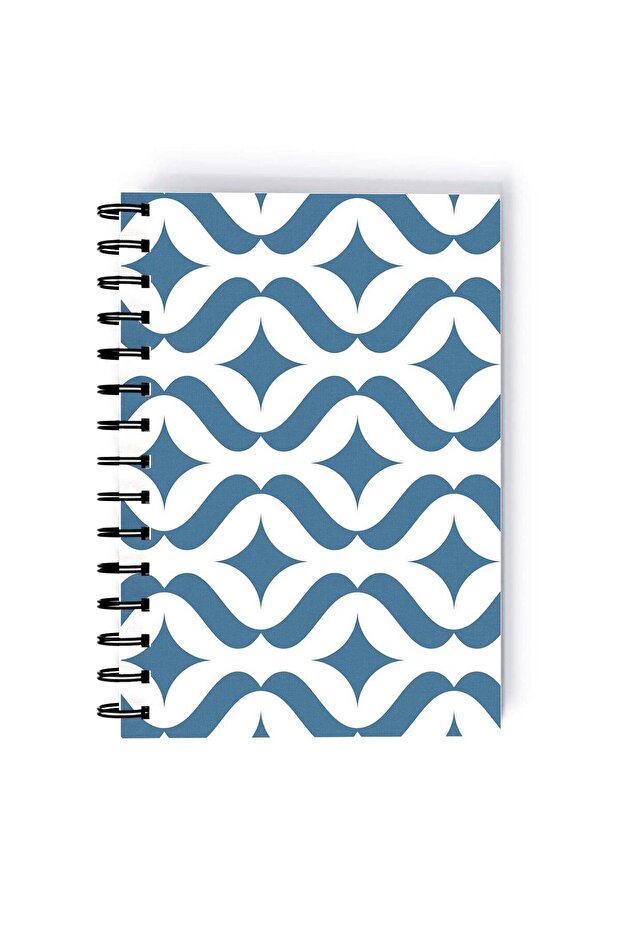 Architecture Pattern Printed Spiral A5 Notebook Blue/Yellow/Pink