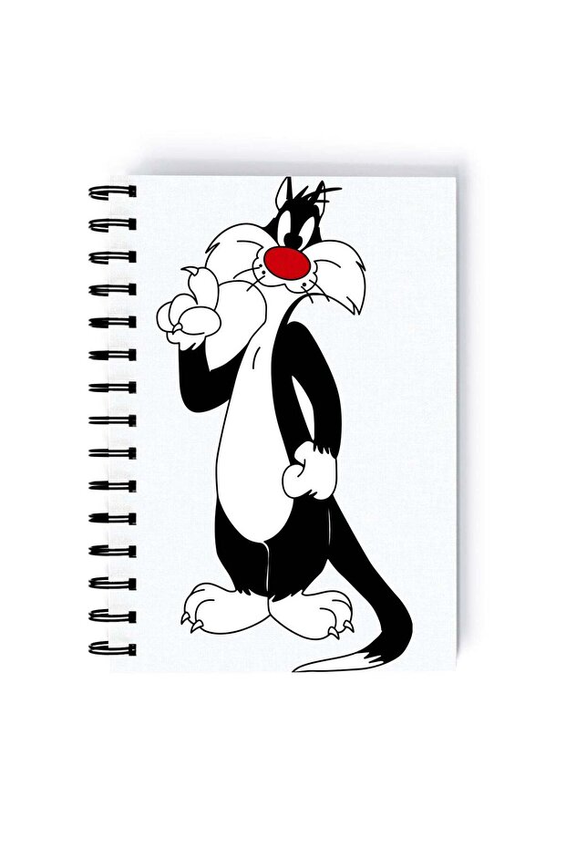 Spiral A5 Notebook Tweety Bird Minimal Looney Tunes Sylvester Cat