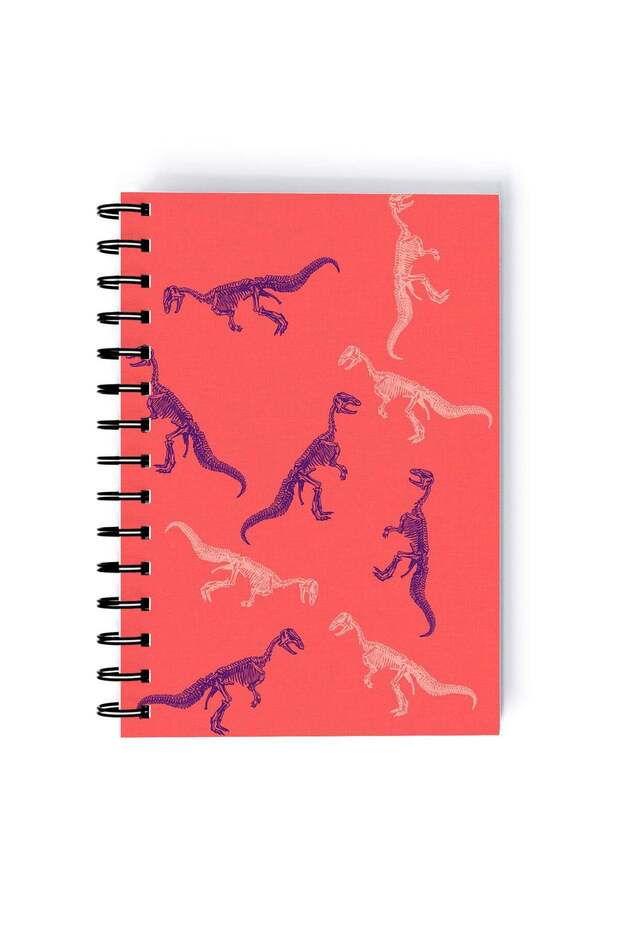 Spiral A5 Notebook Pattern Dinosaur Pink Aesthetics