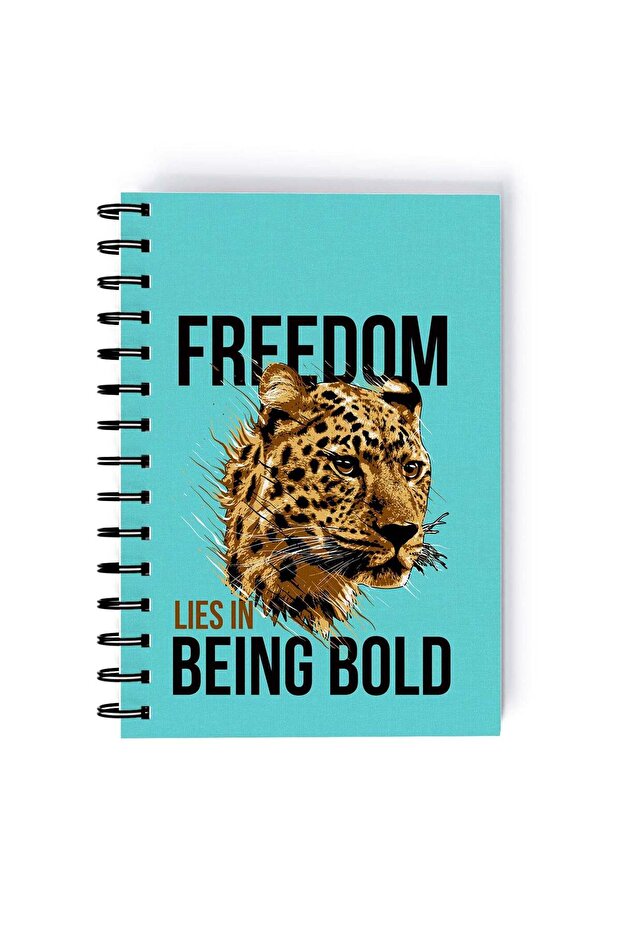 Freedom Quote Rectangle Spiral A5 Notebook Multicolour