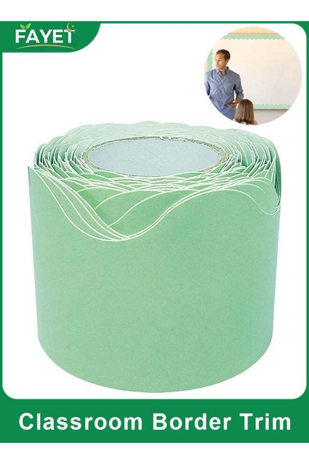 Mint Green Scalloped Classroom Border Trim, Pastel Bulletin Board Decorations for Classrooms, Homes