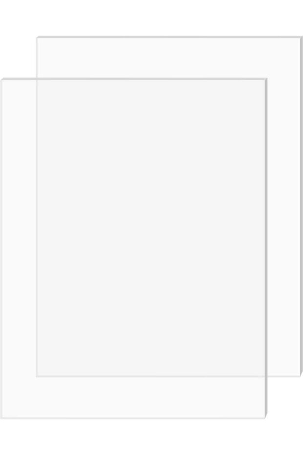ARS Clear cast acrylic sheet measuring 5" x 7" and, thick (2mm) with a pack of 2 pieces. It is tran
