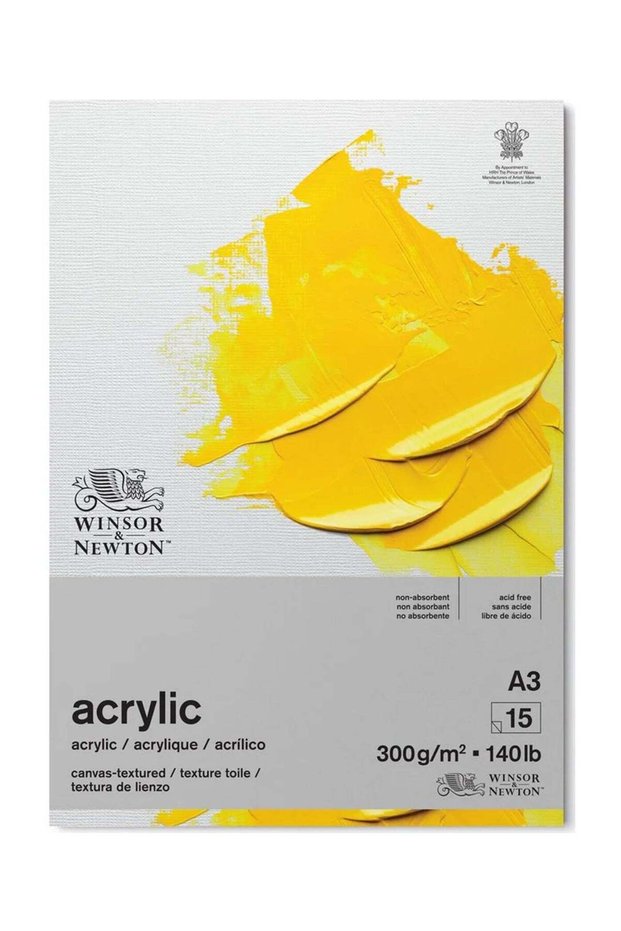 A3 Size Acrylic Sketch Pad With Canas Texture 300gsm Thickness 15 Sheets