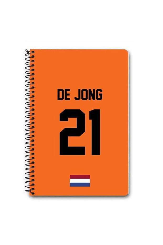 Designer A5 Spiral Notebook Memo Notepad Journal - Football Team - Netherlands Player Name - De Jon