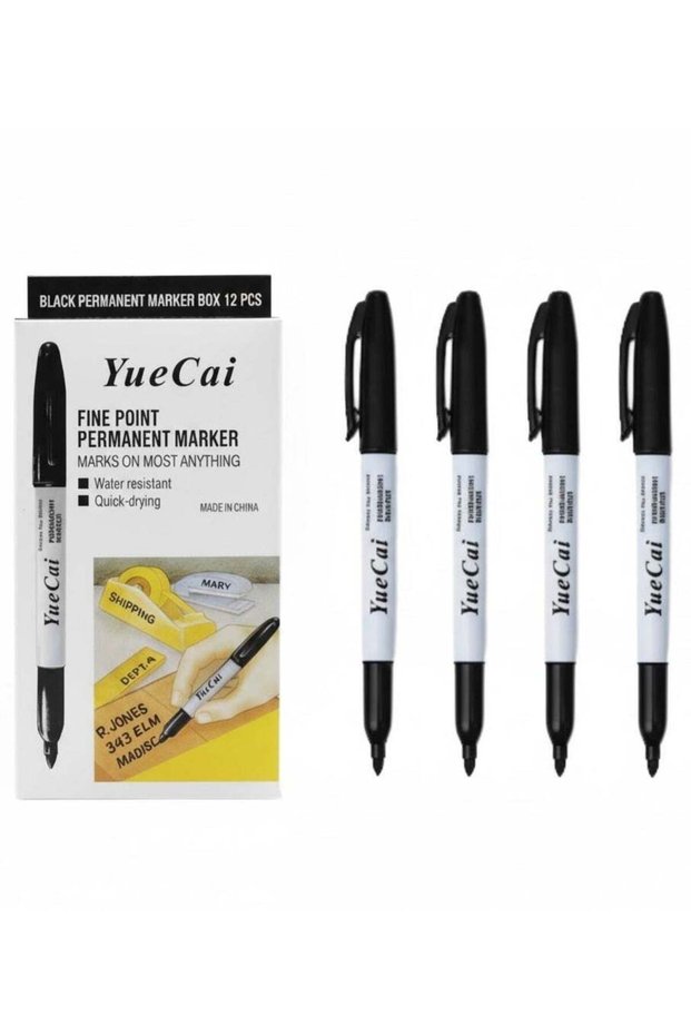 12-Piece Permanent Markers – Fine Point Waterproof Markers for Writing, Drawing, Labeling & Art – Q