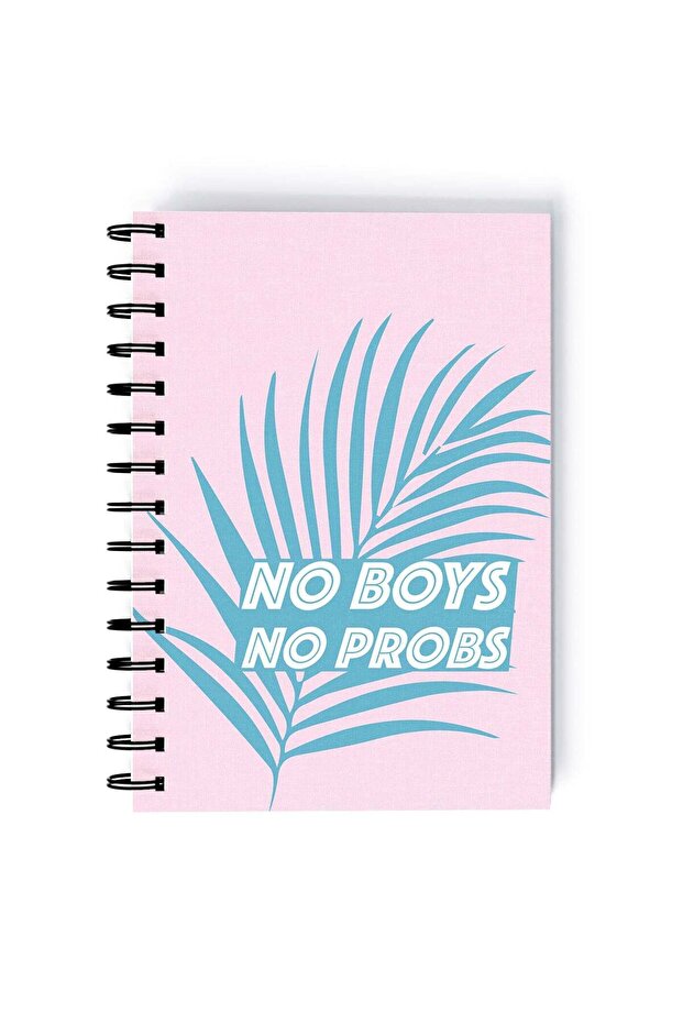 Spiral A5 Notebook Funny Quote Girl Power no Boys no Problems pink Aesthetics