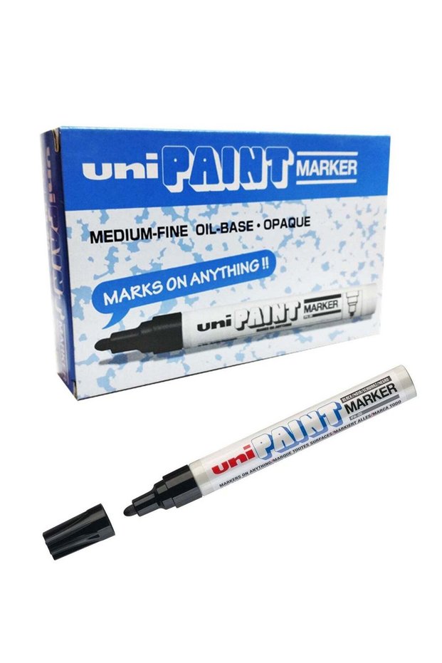 12-Piece Paint Marker Bullet Tip Black Ink