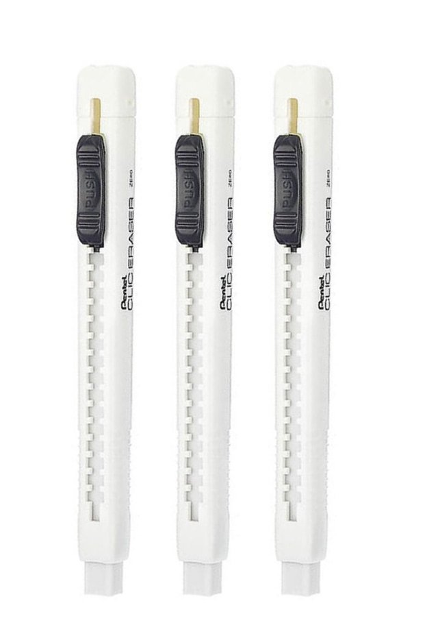3-Piece Retractable Clic Eraser