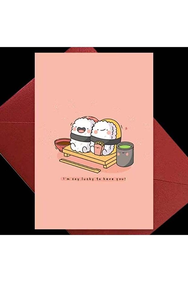 Cute Valentine's Card 1pc "Happy Valentine's Day" Sushi (Sushi)
