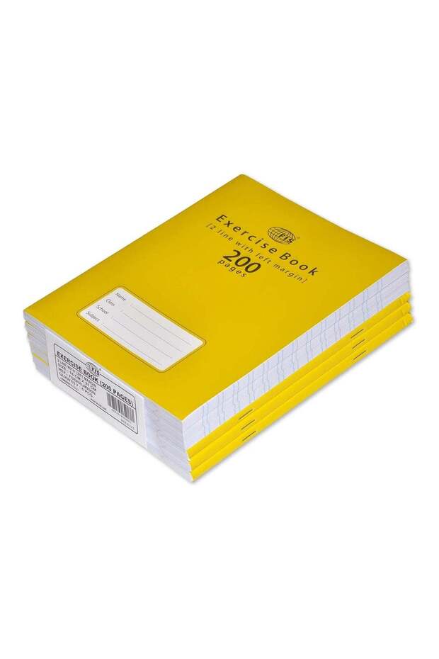 Exercise Book 200 Pages, 2 Line With Margin, Size 16.5 X 21 Cm, Pack Of 6 - FSEB2LM200N