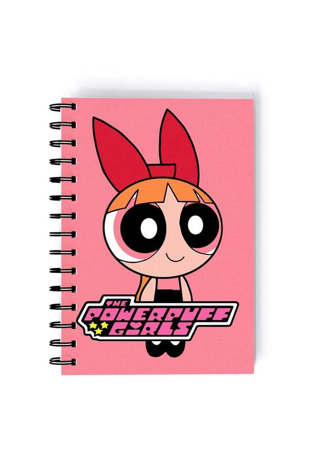 Power Puff Girls Cartoon Printed Spiral A5 Notebook White/Pink/Blue