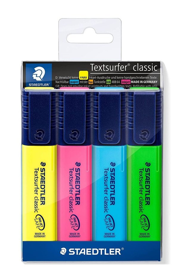 4-Piece Textsurfer Highlighter Multicolour