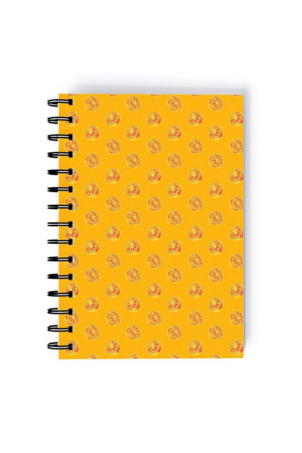 Spiral A5 Notebook Pattern Cute Fruits Oranges Aesthetics