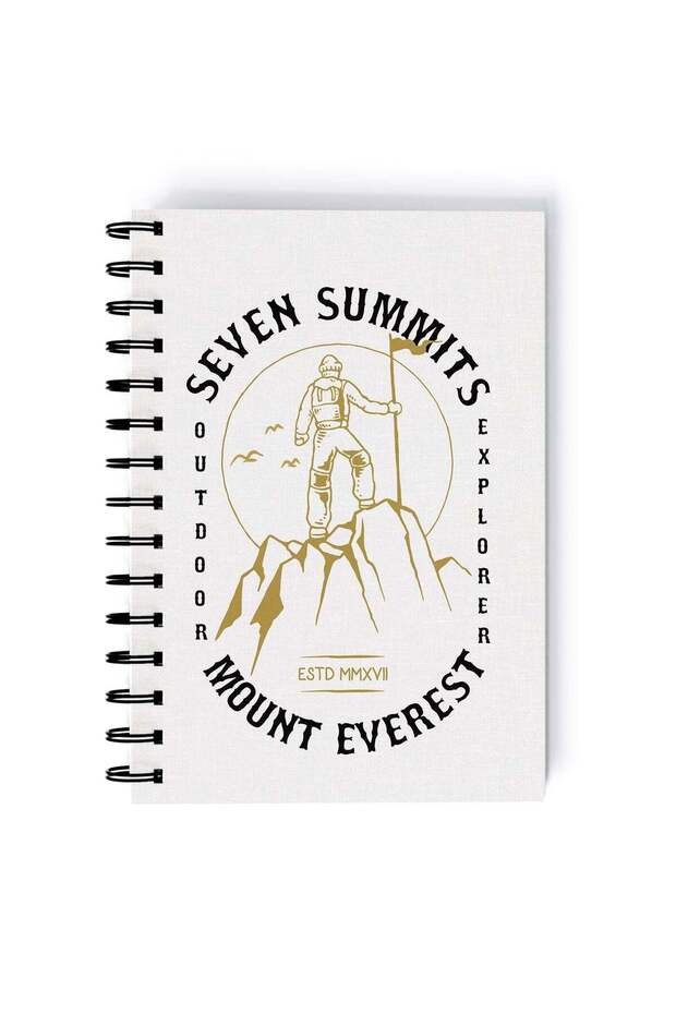 Seven Summits Quote Rectangle Spiral A4 Notebook Multicolour