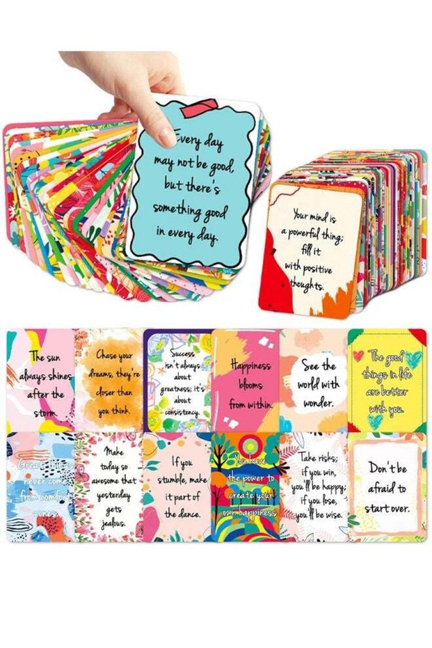 50 Pcs Motivational Cards, Inspirational Positive Affirmations Cards for Employees Coworkers, and K