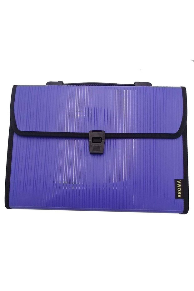 Expandable File Folder for Office and School - blue - Expandable A4 Document File Folder with Handl