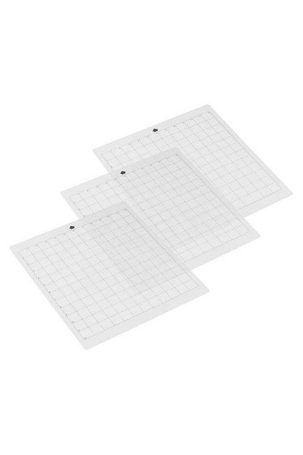 3-Piece Adhesive Cutting Mat With Measuring Grid Clear