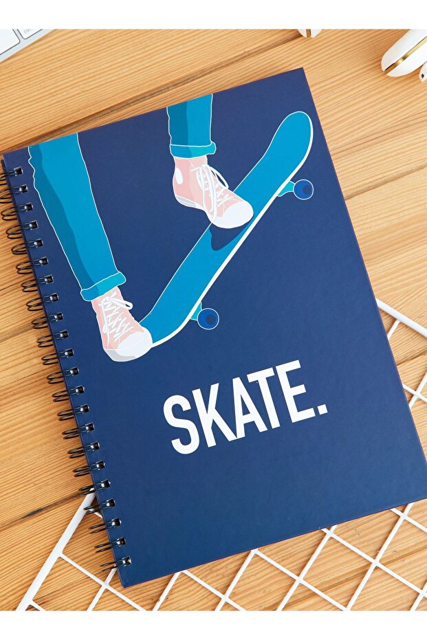 Blue Spiral Notebook Skate Design