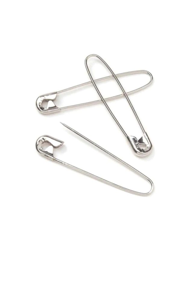Coilless Safety Pin Nickel 1-1/2 inches 3PCS