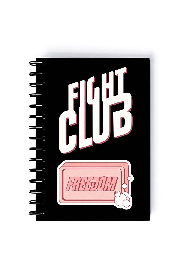 Fight Club Quote Printed Spiral A5 Notebook Black/White/Red