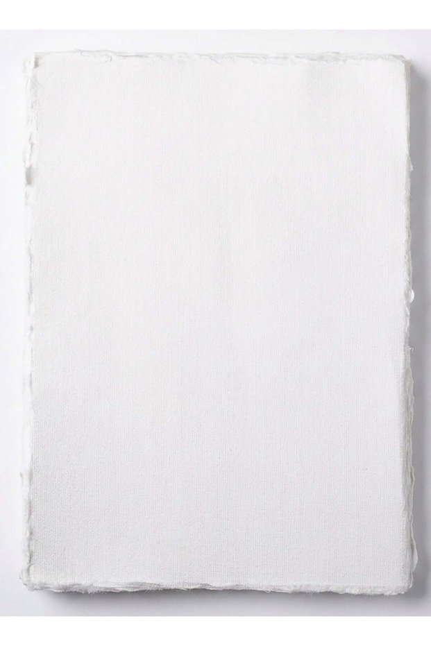 Hindi White Cotton Paper – 25 Sheets, Deckle Edge, Fabric Texture Surface, 250gsm