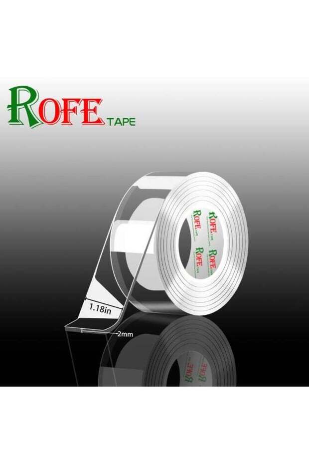 Heavy-duty removable transparent double-sided nano tape, tough, washable, waterproof mounting tape,