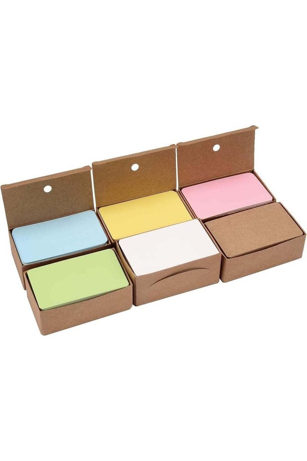 600 Pcs Blank Kraft Paper Cards, 6 Colors Flashcards for DIY, Study, Business, Notes, Gift Message