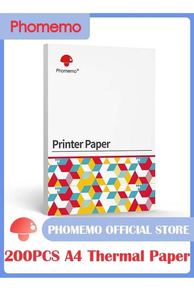 200 Sheets A4 Thermal Paper, Multi-Purpose Thermal Papers for Phomemo M08F, M832, M834 Compatible w