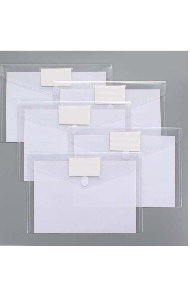 Plastic EnvelopesExpanding File Folders, Clear Document A4 Size Envelopes with Label Pocket for Sch