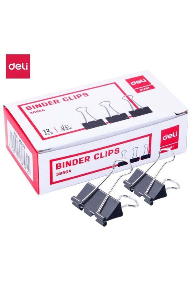Deli E38564 Binder Clips – 25mm, Black, Rust-Resistant Electrophoresis Coating