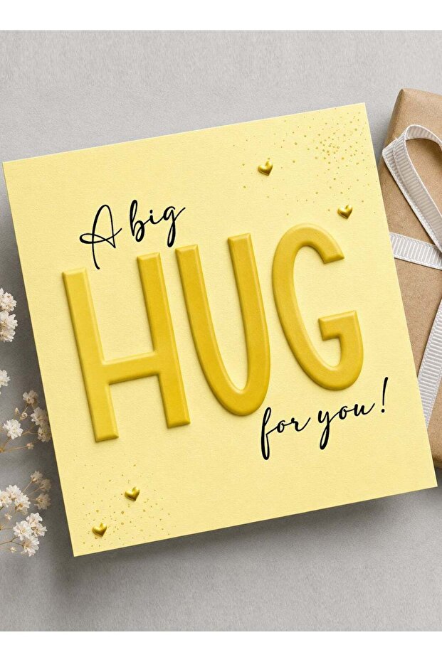 Big Hug Greeting Card, Caring Message for Friends and Loved Ones, 15 x 15 cm