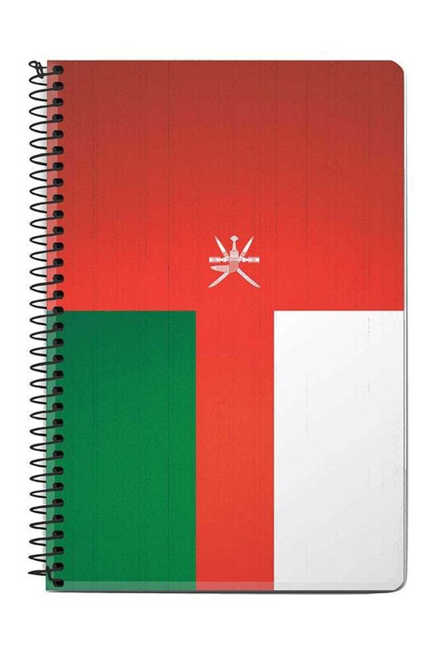 Flag Of Oman A5 Spiral Notebook Red/Green/White