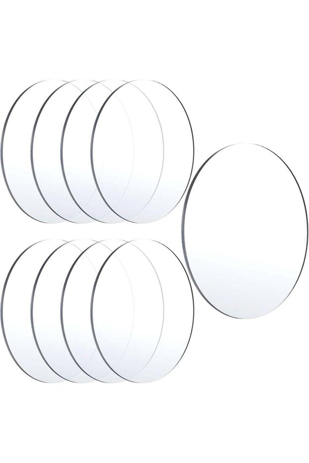 ARS 8 Pieces Clear Acrylic Sheets Round Acrylic Discs 1/12 Inch Thick Acrylic Panel Transparent Acr