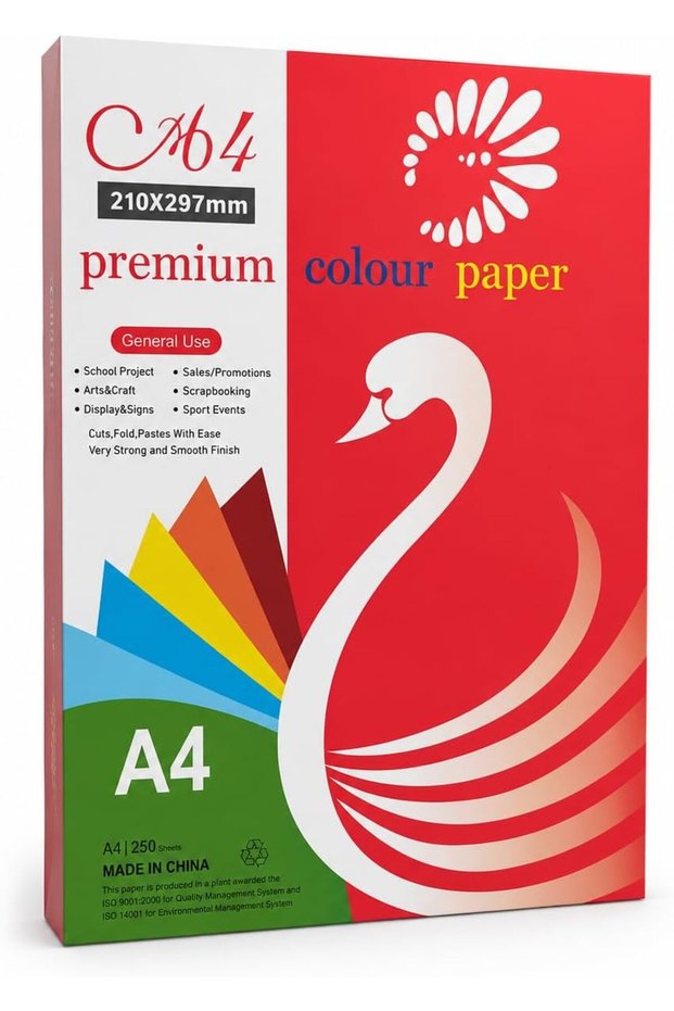 Hasanat Essentials A4 Premium Colour Paper - 250 Sheets for Craft and Printing
