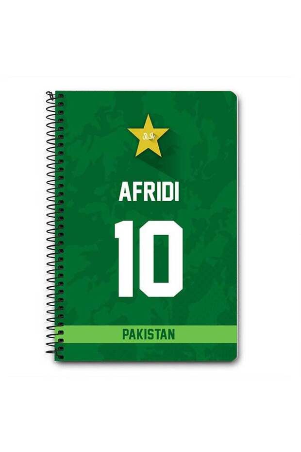 Designer A5 Spiral Notebook Memo Notepad Journal Player - AFRIDI, Jersey Number -10 (With Logo)