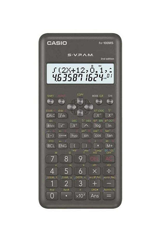 FX-100MS-2 MS Series Dot Matrix Display Scientific Calculator Black