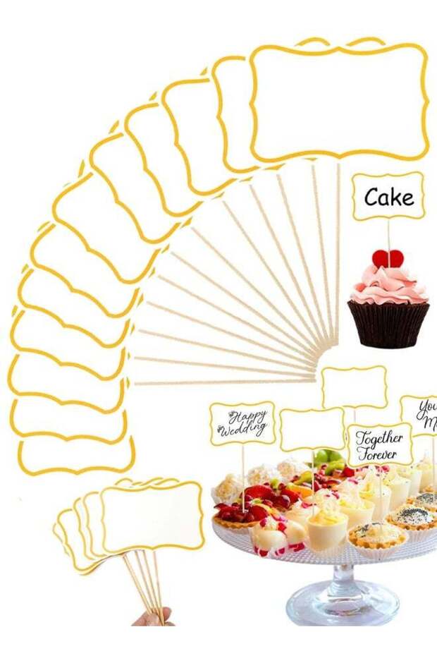 50 PCS Blank Party Food Toothpick Flags Cocktail Sticks To Write On Reusable Mini Chalkboard Signs