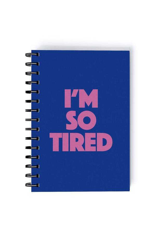 Spiral A5 Notebook Funny Office Professional Life I am Tired Aesthetics