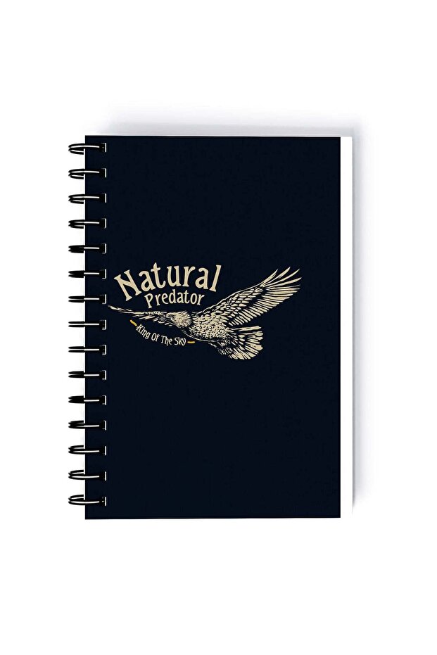 Eagle Print Rectangle Spiral A5 Notebook Multicolour