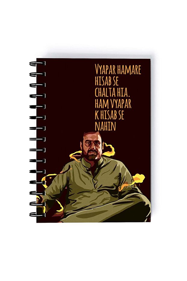 Spiral A5 Notebook Mirzapur Quote Kaleen Bhaiya TV Series Pankaj Tripathi