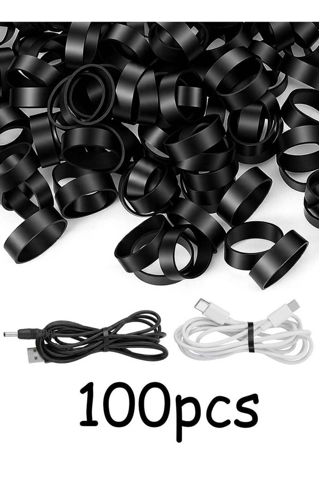 100 PCS Silicone Rubber Bands, 0.5 Inch Small Black Elastic Rubber Bands Strong Rubberbands, Heavy