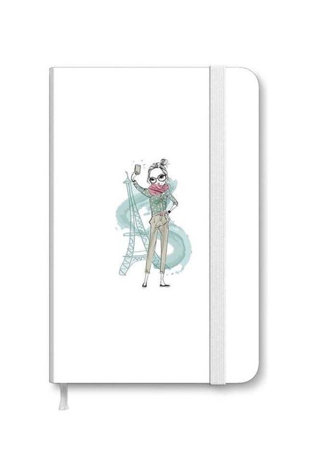 Designer A5 Thick Hardcover Notebook - Selfie By Eiffel Multicolour