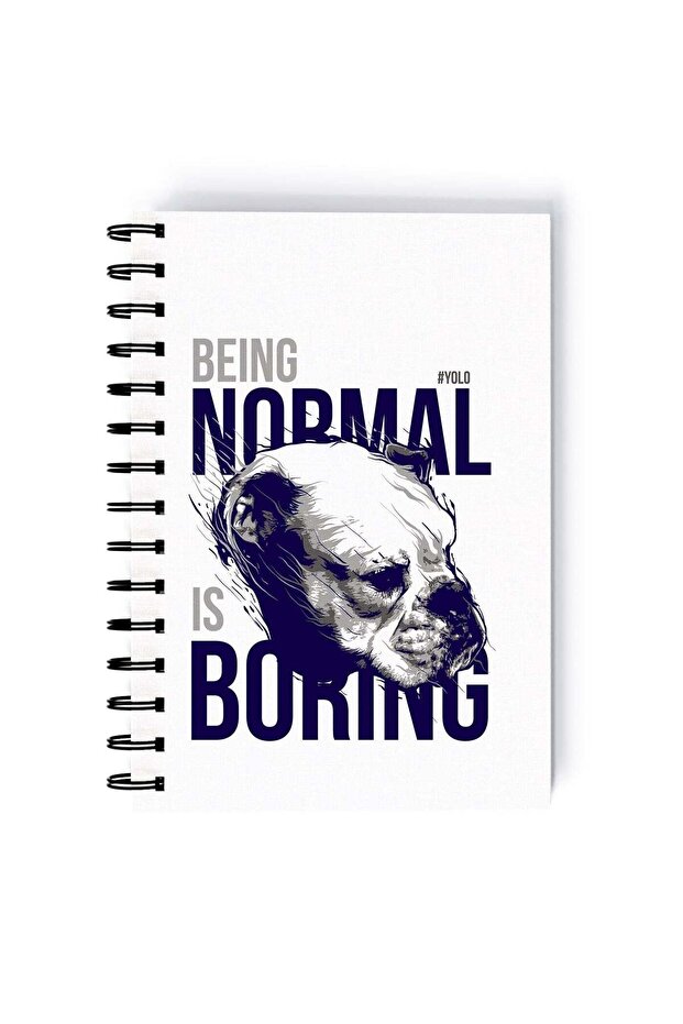 Normal Is Boring Quote Rectangle Spiral A5 Notebook Multicolour