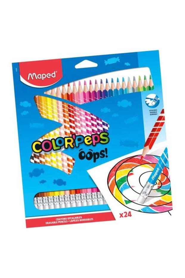 24-Piece Color'Peps Oops! Erasable Colour Pencil Set Red/Yellow/Green