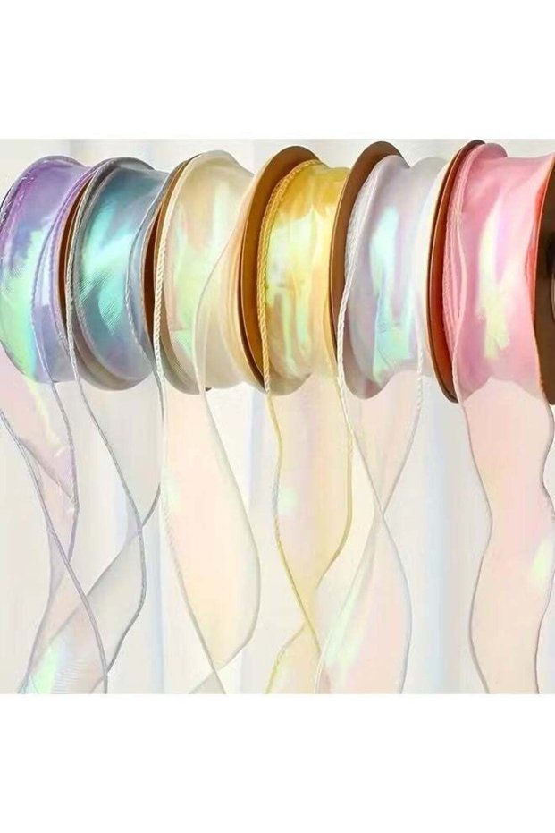 6pcs, 1.57 inch x 10 yards (Total 60 yards) Fishtail Ribbon Flower Packaging Ribbon Bow Wavy Yarn F
