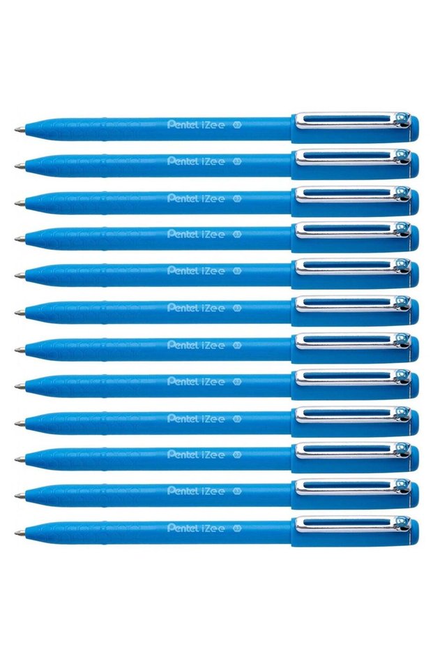 12-Piece Izee Ballpoint Pen 0.7mm Tip Sky Blue Ink