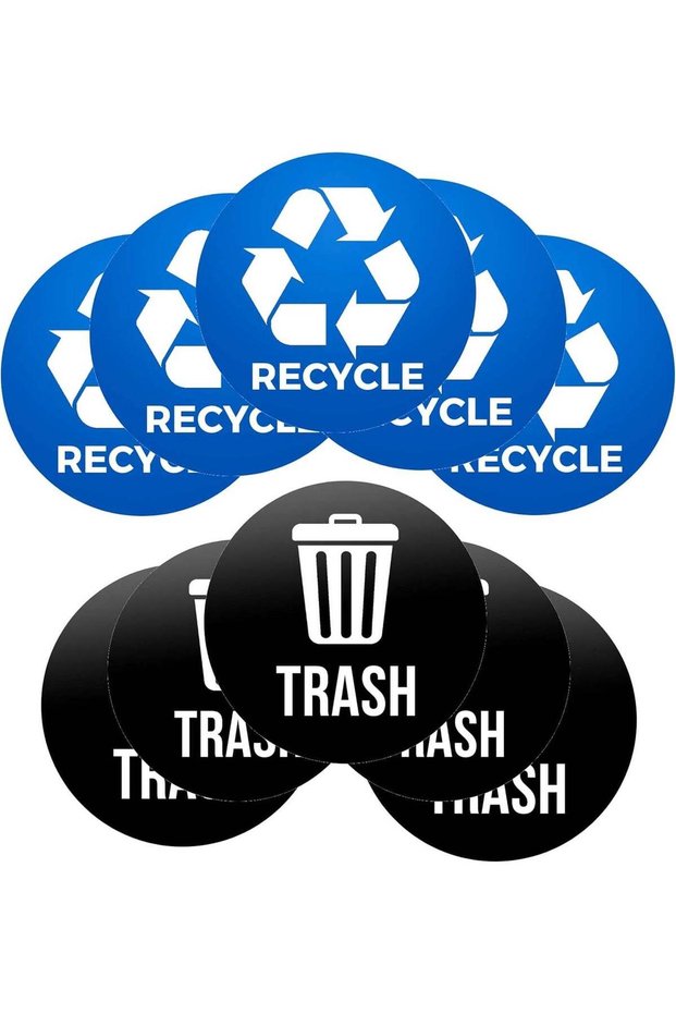 ARS 10 PCS Recycle Stickers for Trash Can Bins Stickers Durable Premium Quality Self Adhesive Stick